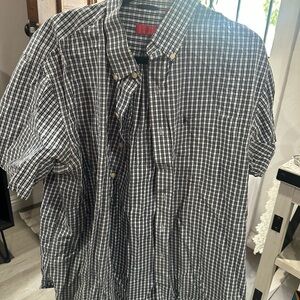 Men's Black and White Checkered Shirt